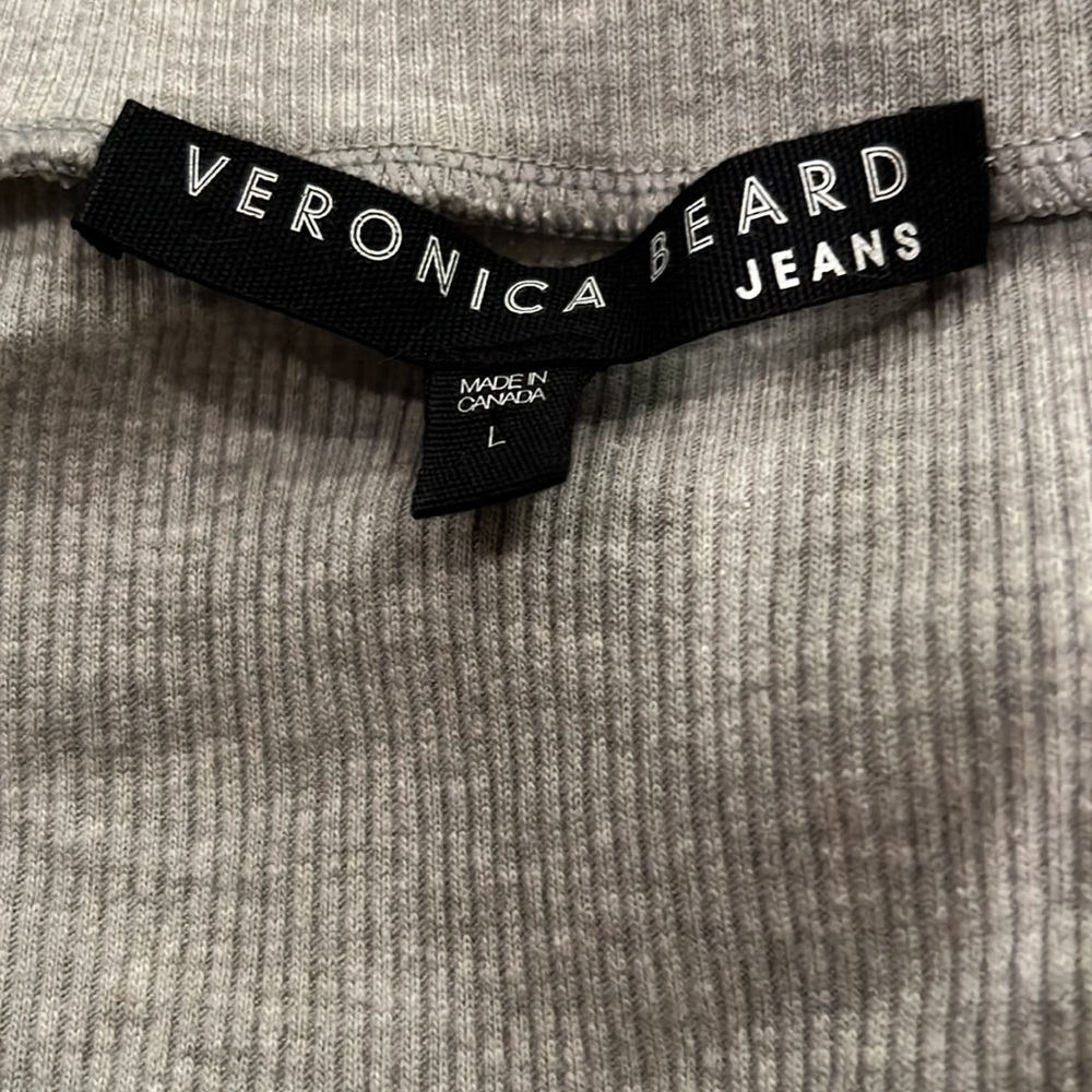 Veronica Beard Jeans Gray Knit Shirt Size Large #B34 - Picture 4 of 4